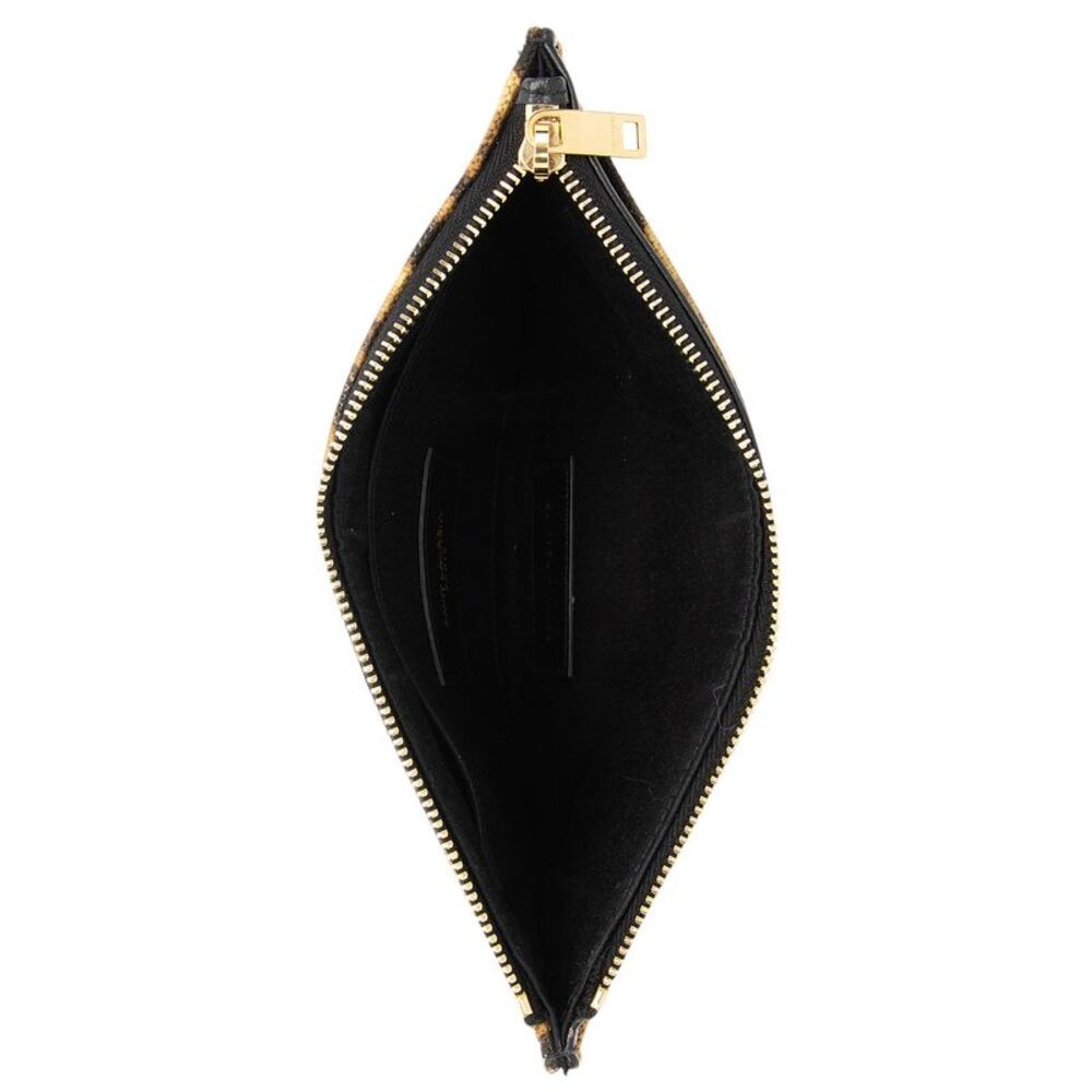Saint Laurent Canvas Calfskin Leopard Monogram Bill Pouch - Picture 5 of 10